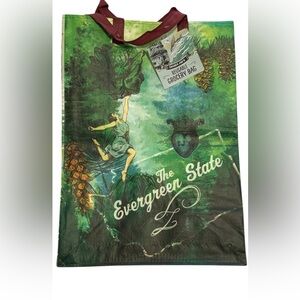 Trader Joe’s “Buy & Bye / The Evergreen State” Reusable Grocery Tote Bag (NWT)